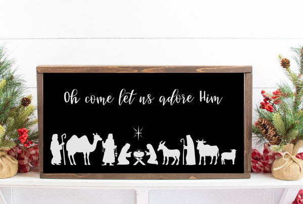 O Come Let Us Adore Him Reverse Canvas